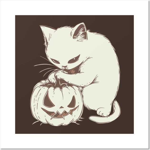 The Pumpkin Carver Wall Art by KilkennyCat Art